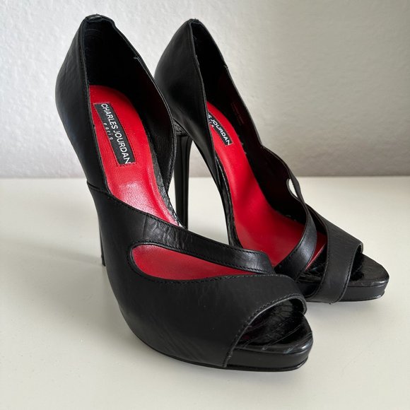 Charles Jourdan black stilettos, Size 7 - Picture 2 of 13